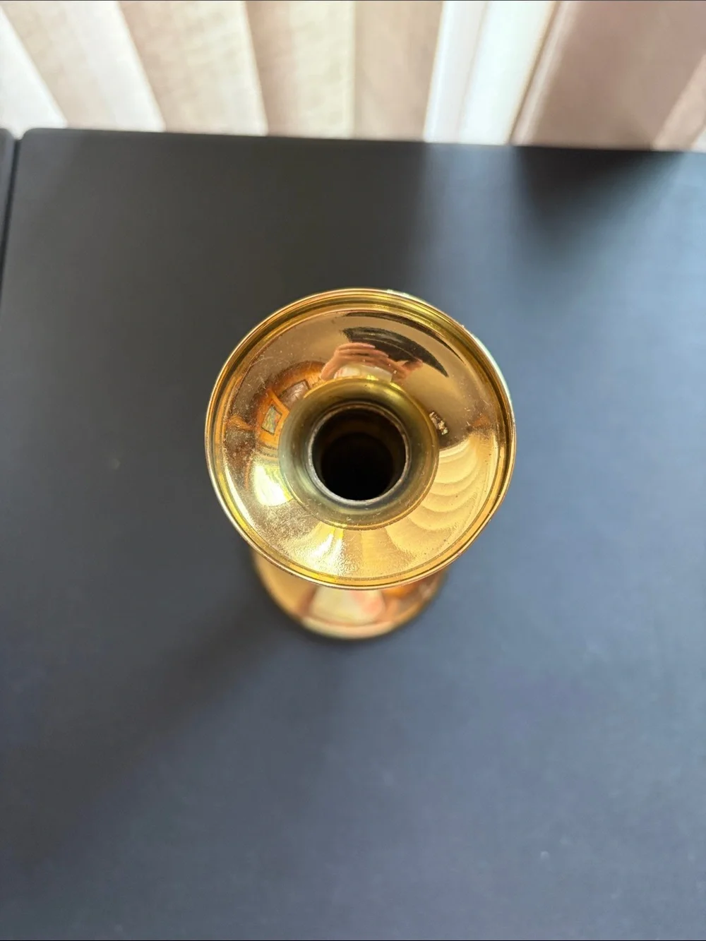 G.V. Harnisch Brass Candlestick Holder - Gold Finish
